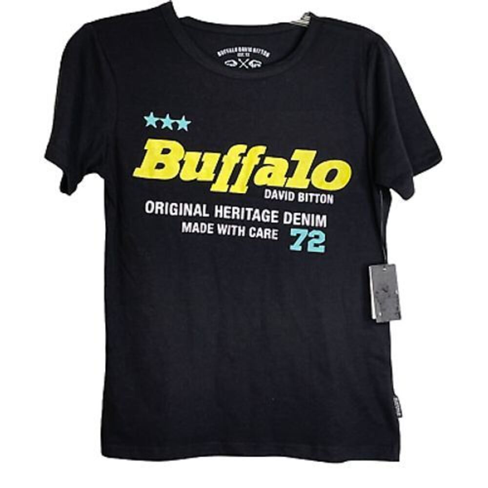 Buffalo Jeans David Bitton Youth T-Shirt Size Large (14/16) SS Black